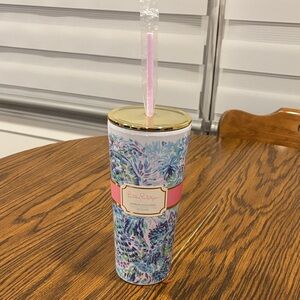 Lilly Pulitzer Blue and Purple Floral Tumbler